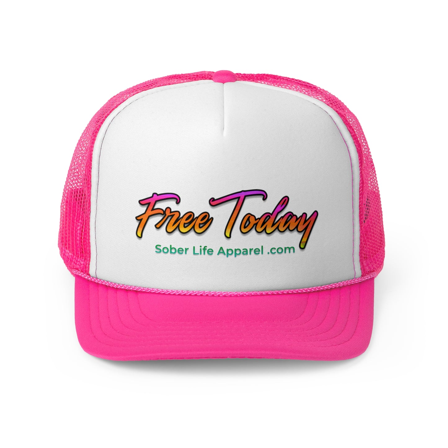Vibrant Sober Life Trucker Cap, Motivational Hat for Recovery, Free Today Cap, Gift for Sobriety, Summer Cap, Outdoor Hat