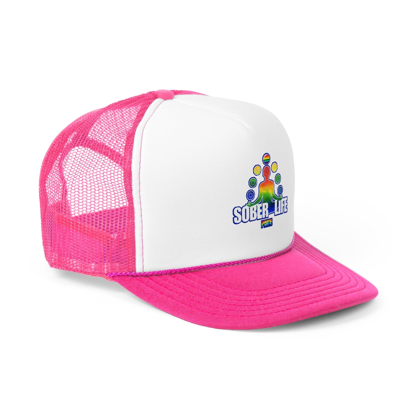Sober Life Trucker Cap, Colorful Pride Hat, Sobriety Awareness Gift, Adjustable Snapback Cap, Festival Headwear, LGBTQ+ Support Gear