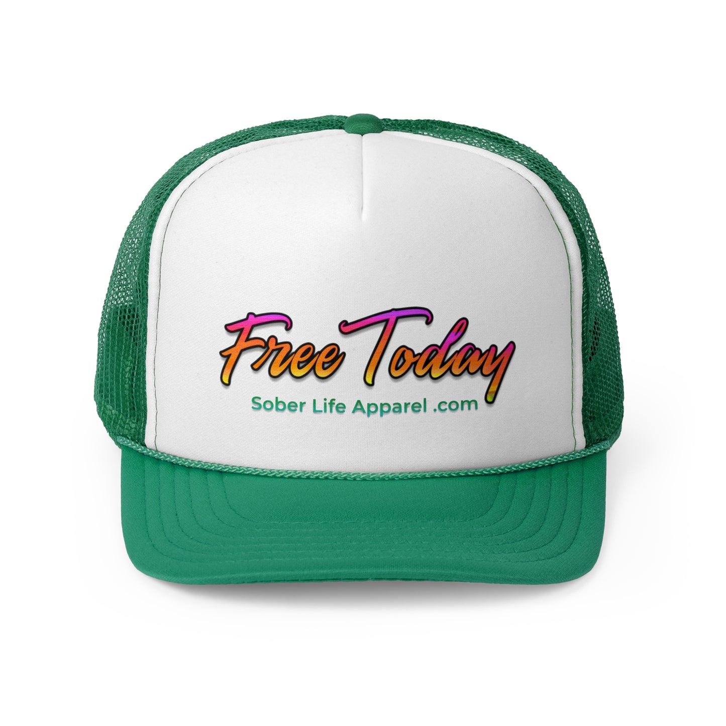 Vibrant Sober Life Trucker Cap, Motivational Hat for Recovery, Free Today Cap, Gift for Sobriety, Summer Cap, Outdoor Hat