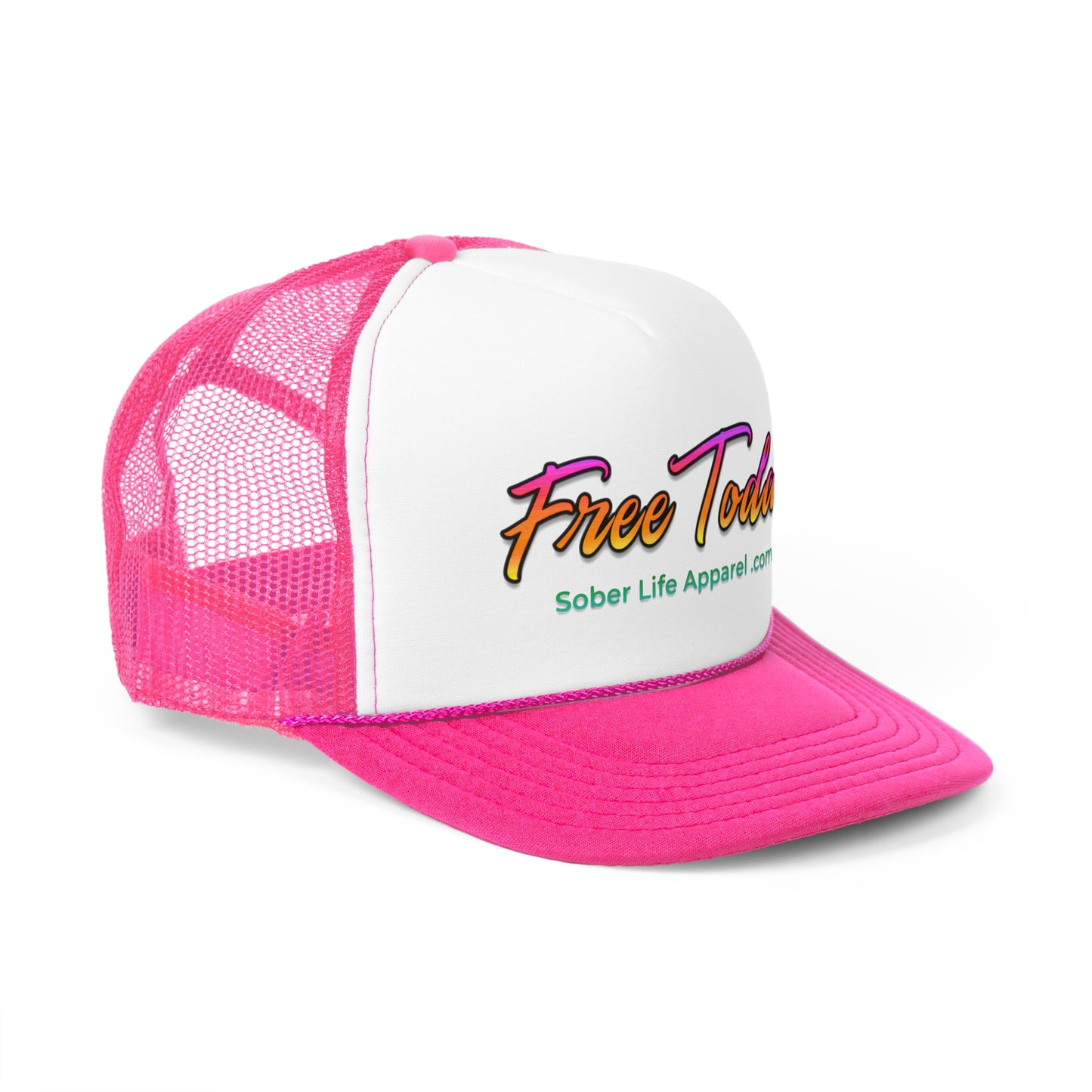 Vibrant Sober Life Trucker Cap, Motivational Hat for Recovery, Free Today Cap, Gift for Sobriety, Summer Cap, Outdoor Hat
