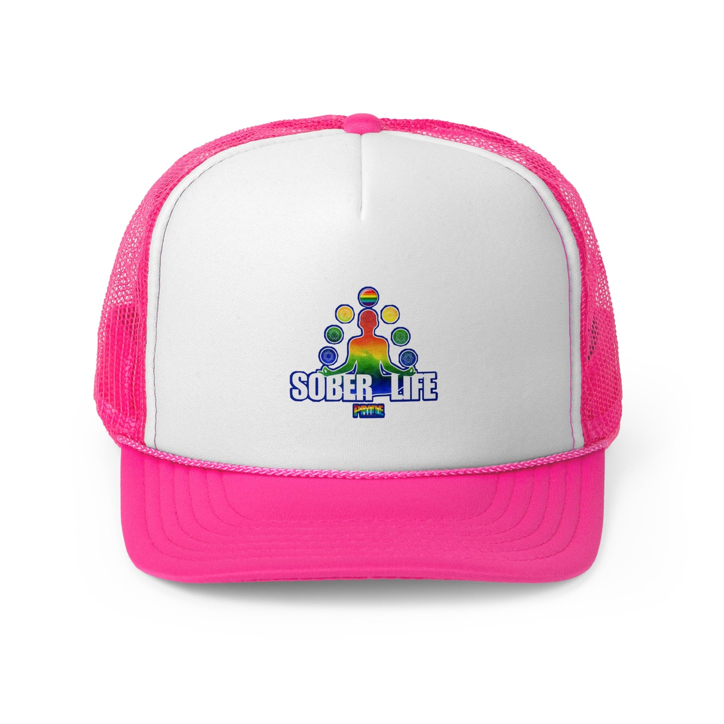 Sober Life Trucker Cap, Colorful Pride Hat, Sobriety Awareness Gift, Adjustable Snapback Cap, Festival Headwear, LGBTQ+ Support Gear