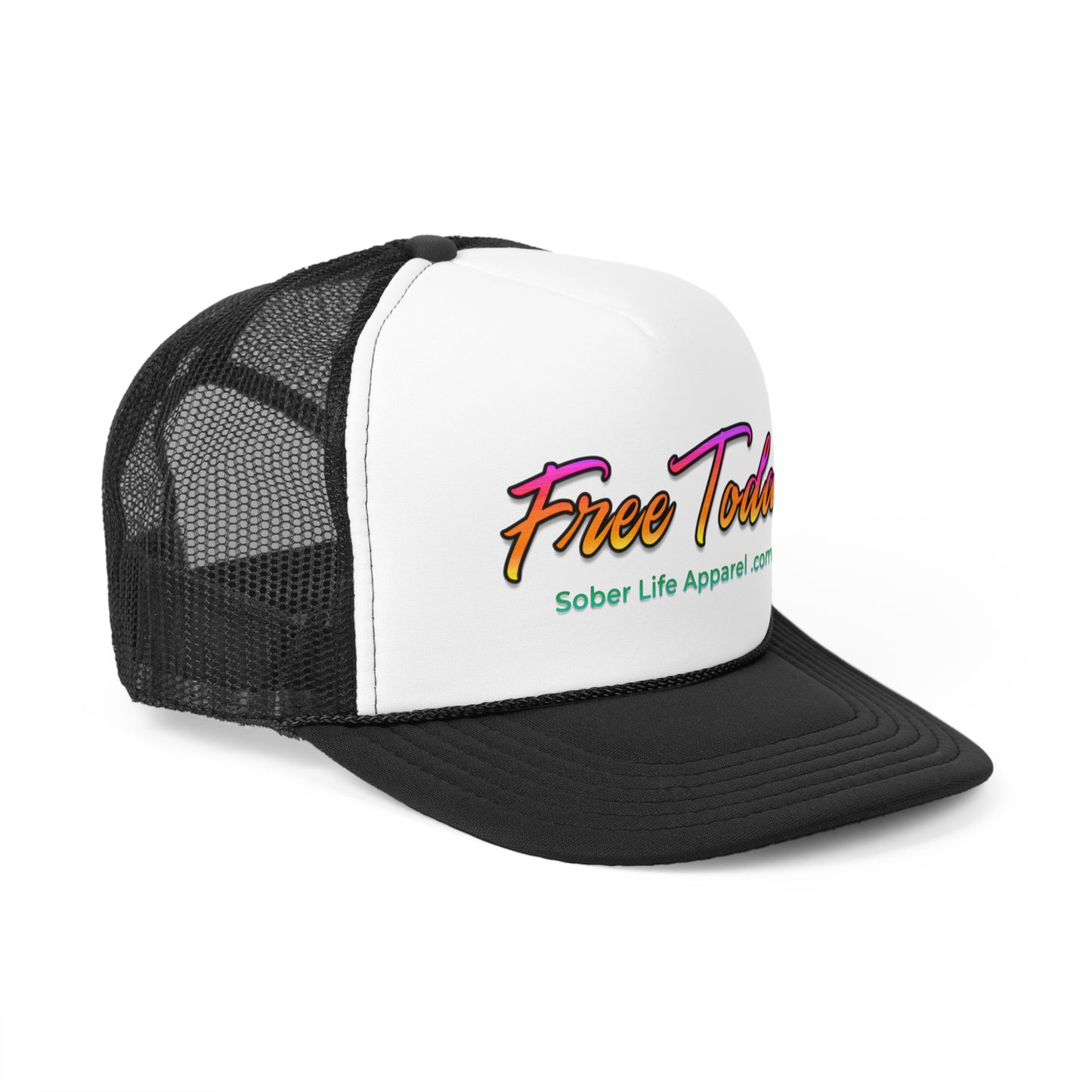 Vibrant Sober Life Trucker Cap, Motivational Hat for Recovery, Free Today Cap, Gift for Sobriety, Summer Cap, Outdoor Hat