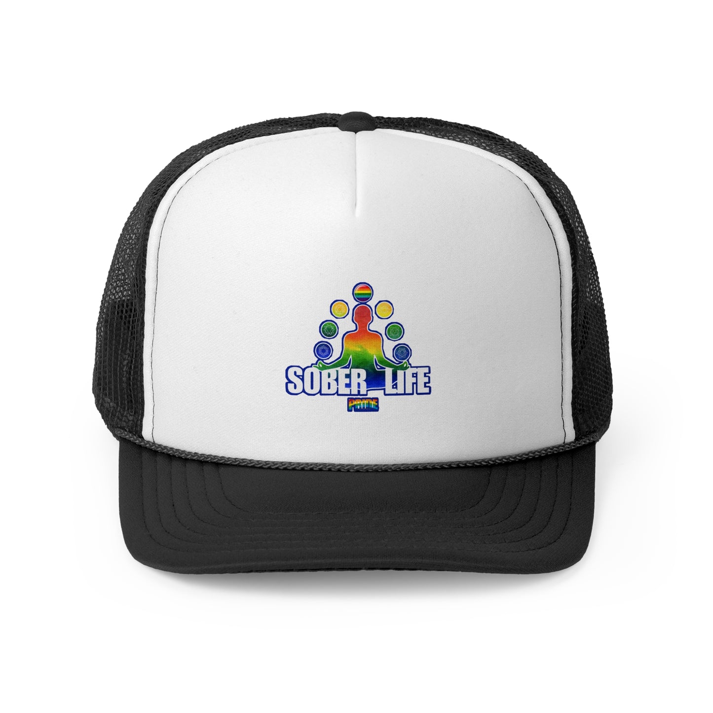 Sober Life Trucker Cap, Colorful Pride Hat, Sobriety Awareness Gift, Adjustable Snapback Cap, Festival Headwear, LGBTQ+ Support Gear
