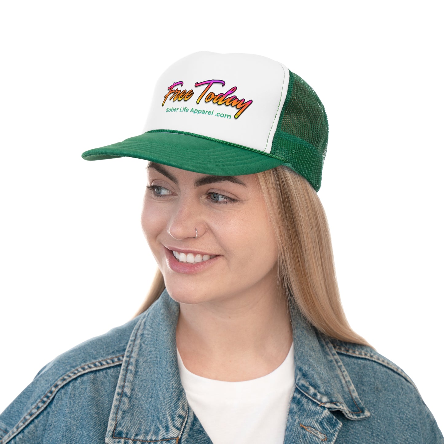 Vibrant Sober Life Trucker Cap, Motivational Hat for Recovery, Free Today Cap, Gift for Sobriety, Summer Cap, Outdoor Hat