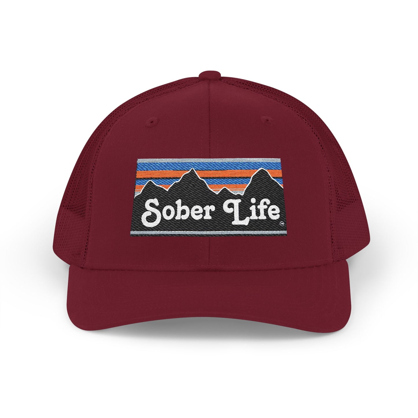 Sober Life Trucker Cap | Black Snapback Hat, Casual Accessories, Gift for Sobriety Support, Outdoor Activities, Mountain Theme